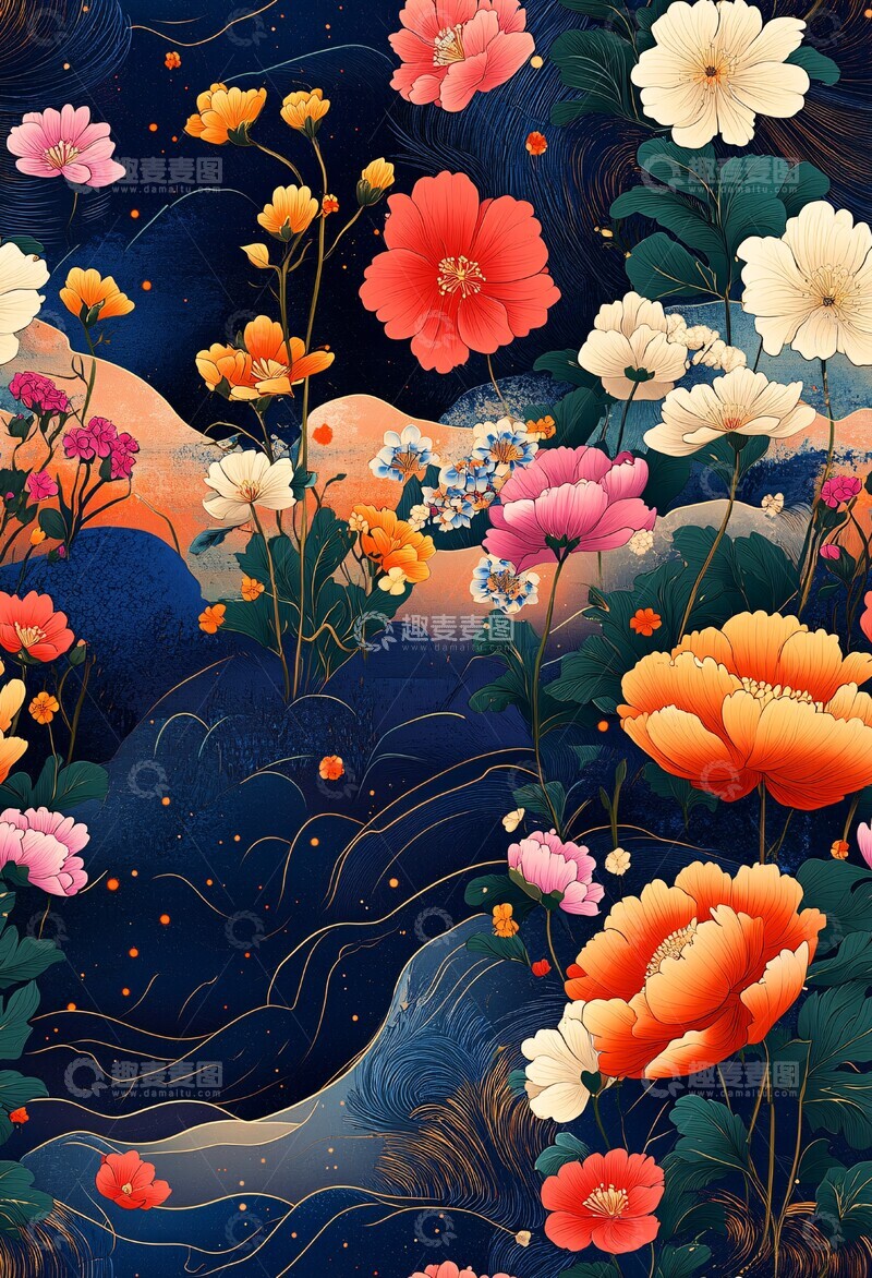 高清大图下载【趣麦麦图】波西风格花纹图案3