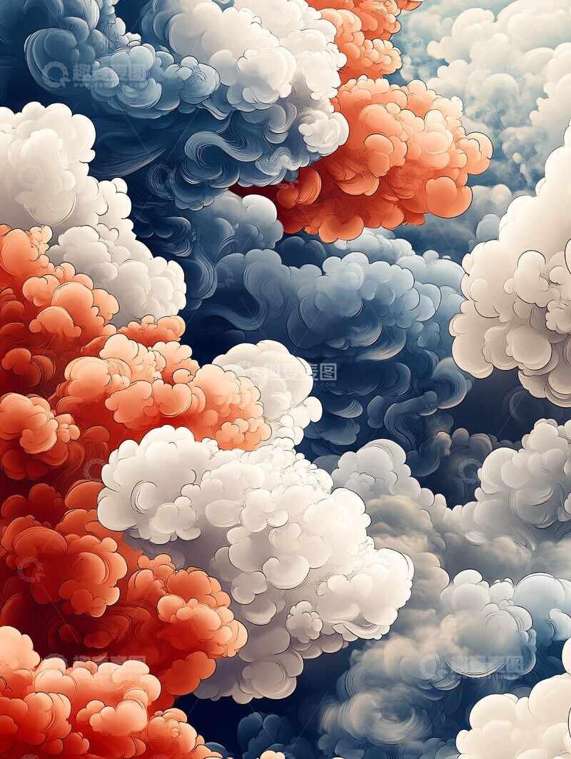 高清大图下载【趣麦麦图】云纹天际天际传统中国