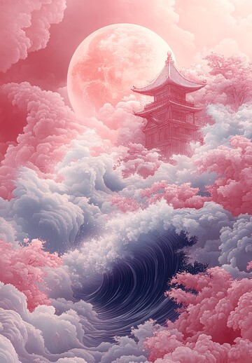 波纹云雾波纹云雾粉色1