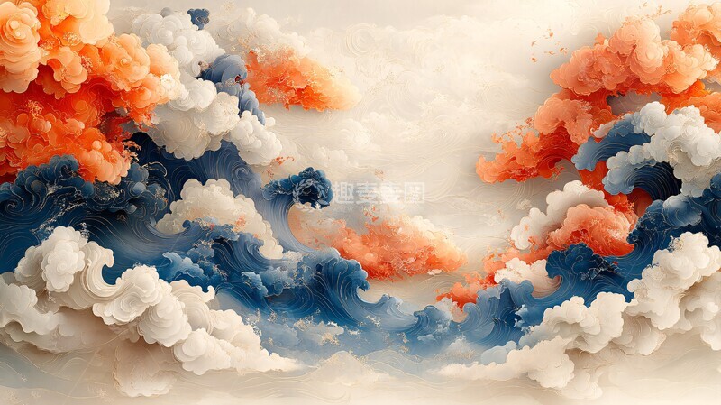 高清大图下载【趣麦麦图】祥云纹图案祥云图案主色3