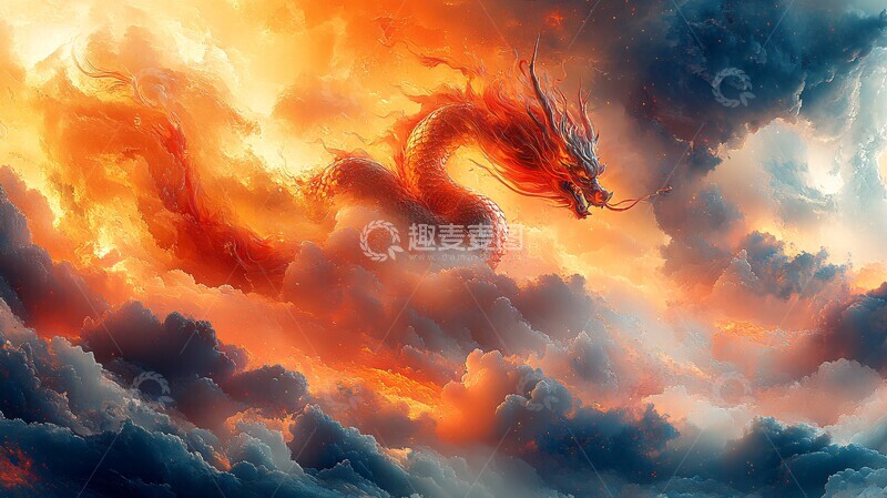 高清大图下载【趣麦麦图】祥云图案色彩对比