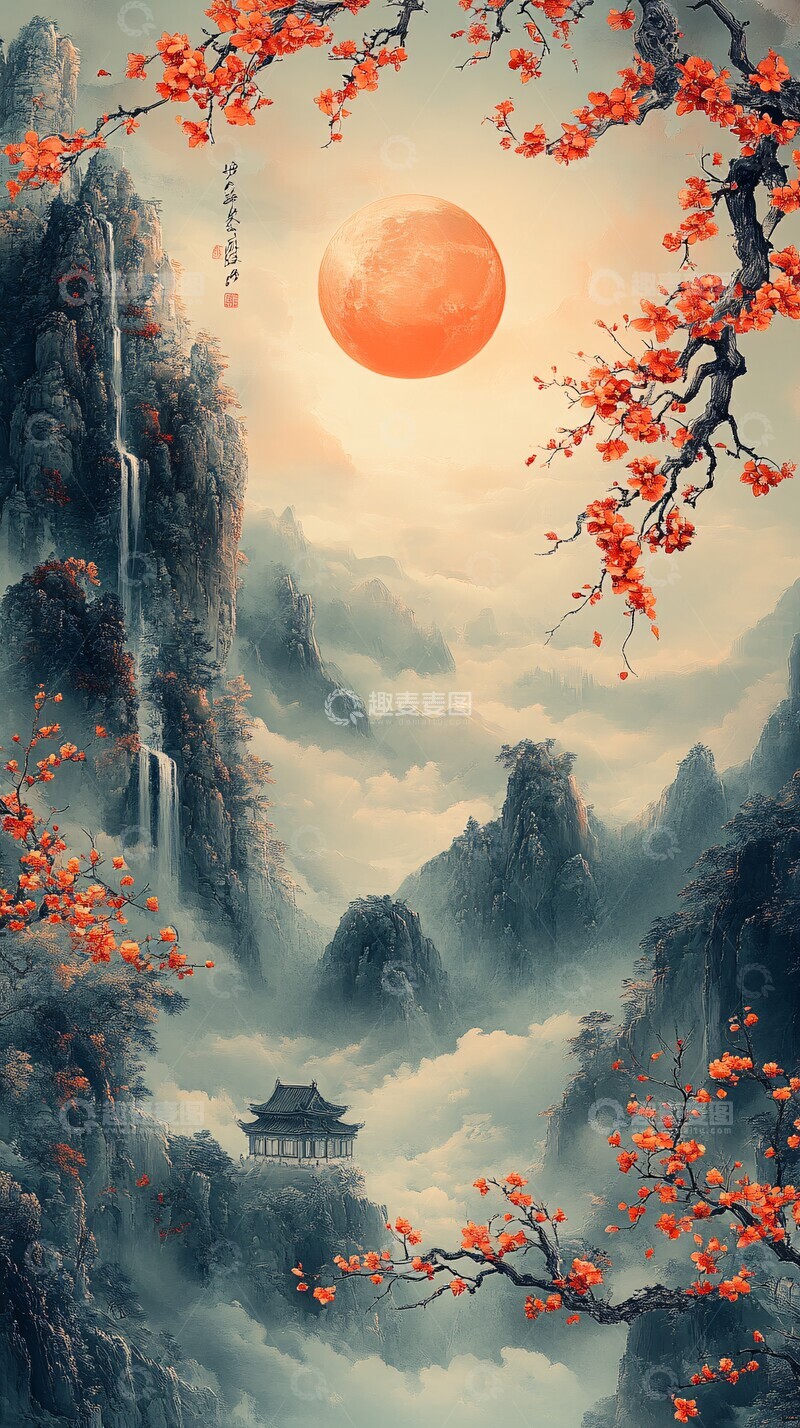 高清大图下载【趣麦麦图】桂月云间玉兔影2