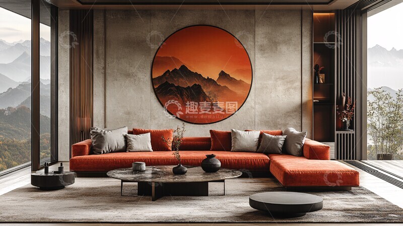 高清大图下载【趣麦麦图】祥瑞山水画祥瑞山水如意1