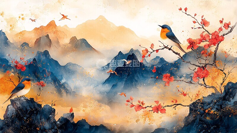 高清大图下载【趣麦麦图】祥瑞山水画祥瑞山水如意