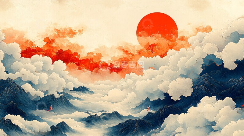 高清大图下载【趣麦麦图】祥云纹图案祥云图案主色1