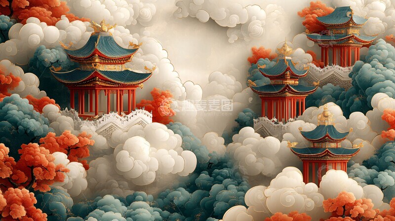 高清大图下载【趣麦麦图】祥云纹图案祥云图案主色