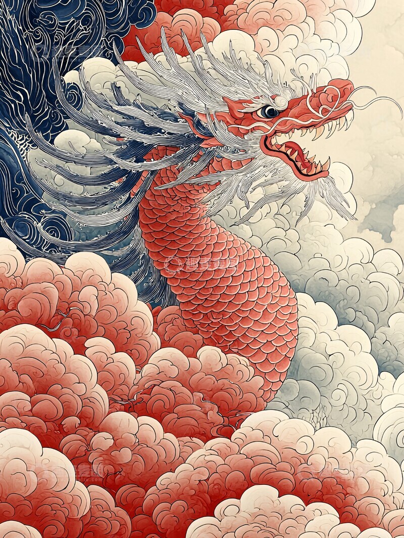 高清大图下载【趣麦麦图】中国神话图案背景1