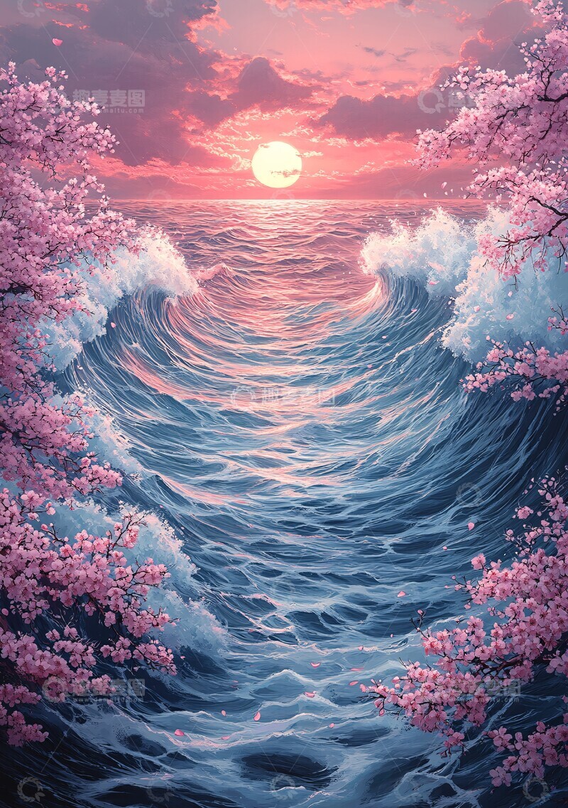 高清大图下载【趣麦麦图】波涛樱花波涛樱花海洋2