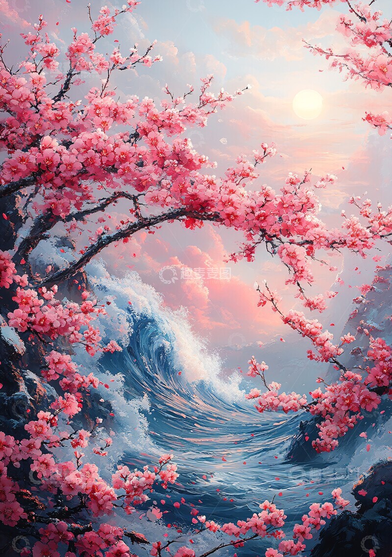高清大图下载【趣麦麦图】波涛樱花波涛樱花海洋1