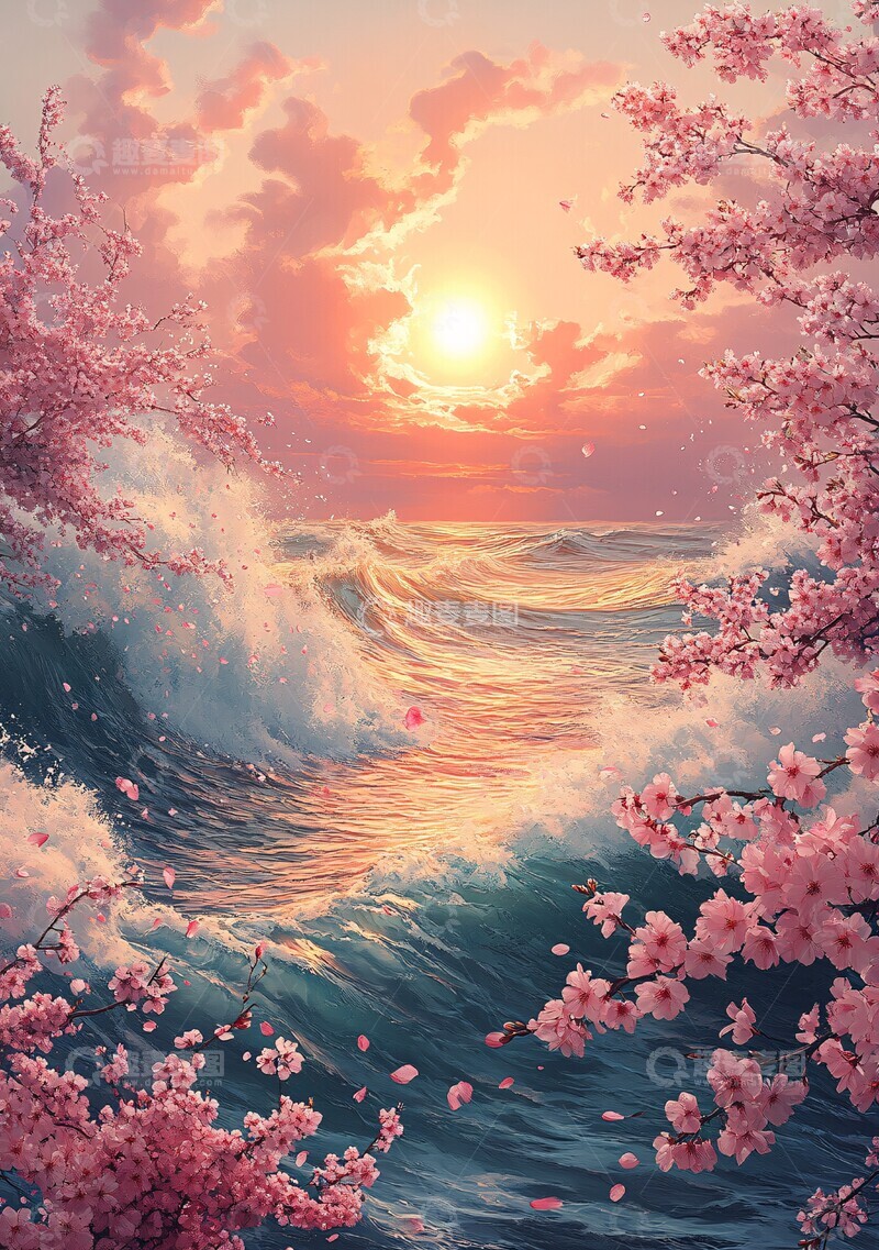 高清大图下载【趣麦麦图】波涛樱花波涛樱花海洋