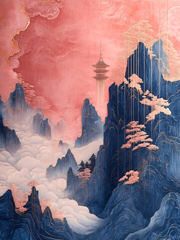 金镶玉雕云山海景1