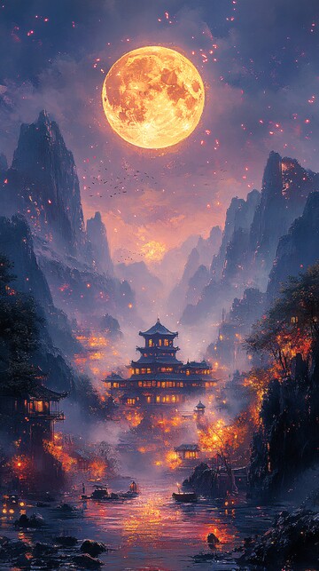 中秋宫殿烟花图1