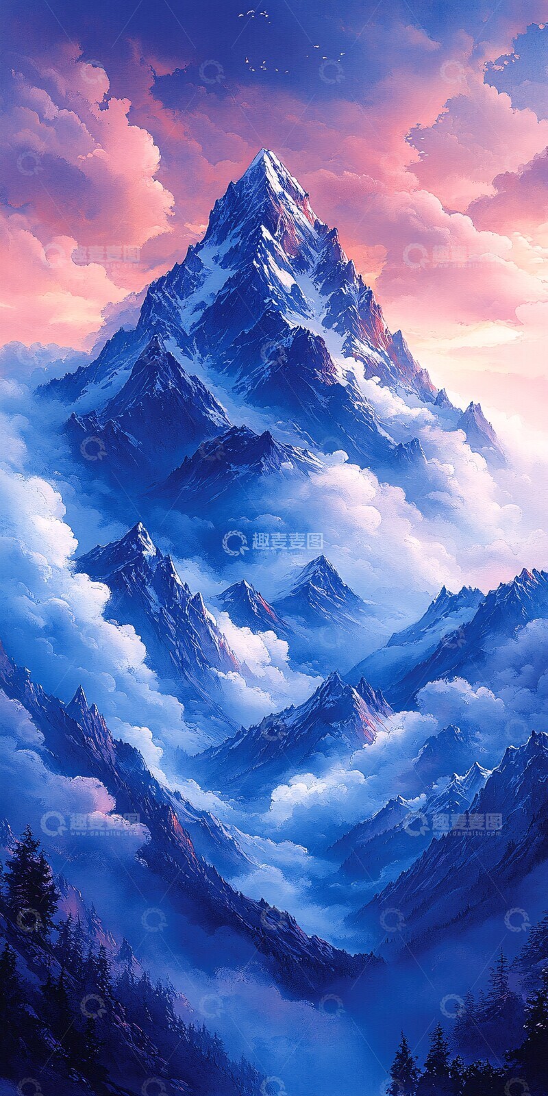 高清大图下载【趣麦麦图】云海雪峰云海雪峰山脉1