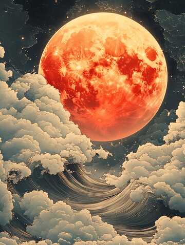 云与满月满月天空夜晚