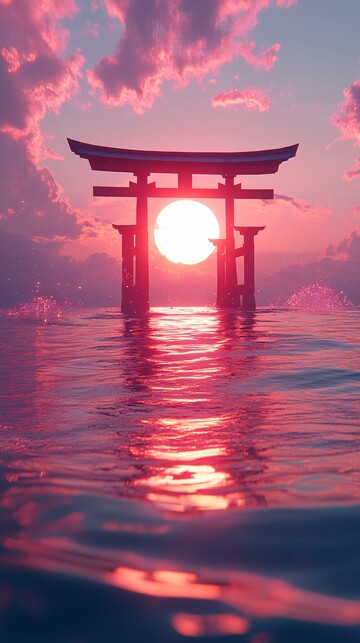 浮海鸟居浮海鸟居反射