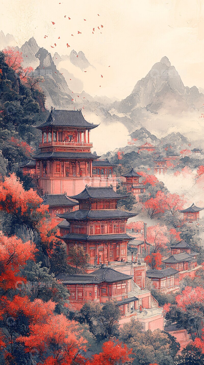 高清大图下载【趣麦麦图】少林佛寺景观图2