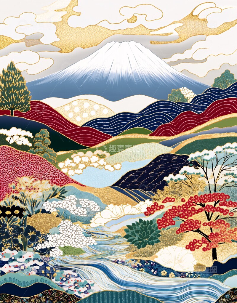 高清大图下载【趣麦麦图】山水云雾图山水云雾树木