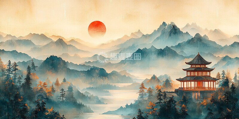 高清大图下载【趣麦麦图】玉山亭树流水图3