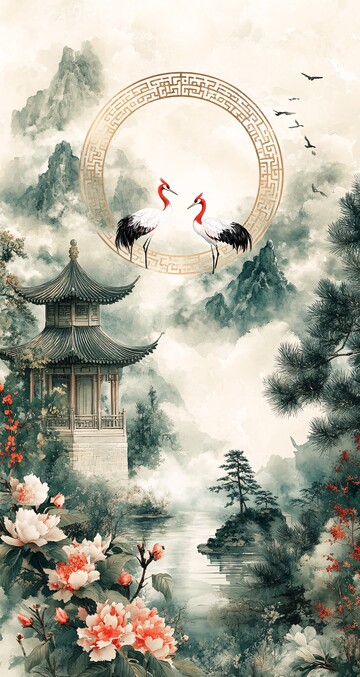 红冠鹤茶园云景2