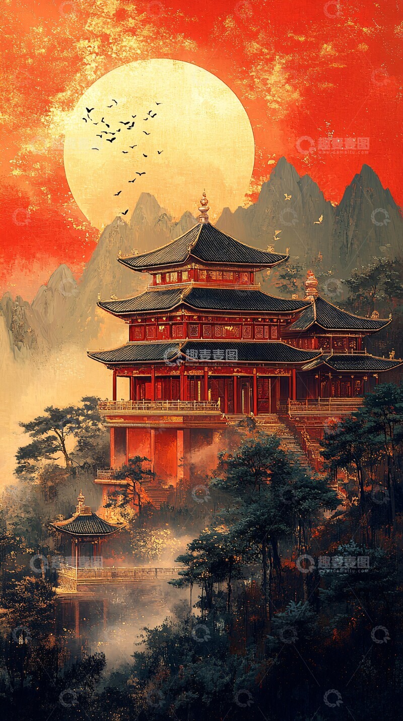 古风茶宴图古风茶宴山水2