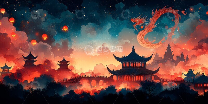 高清大图下载【趣麦麦图】灯笼鱼龙奇舞