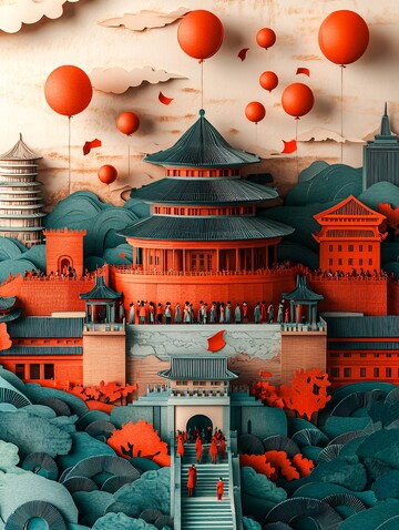 中国人群庆国庆