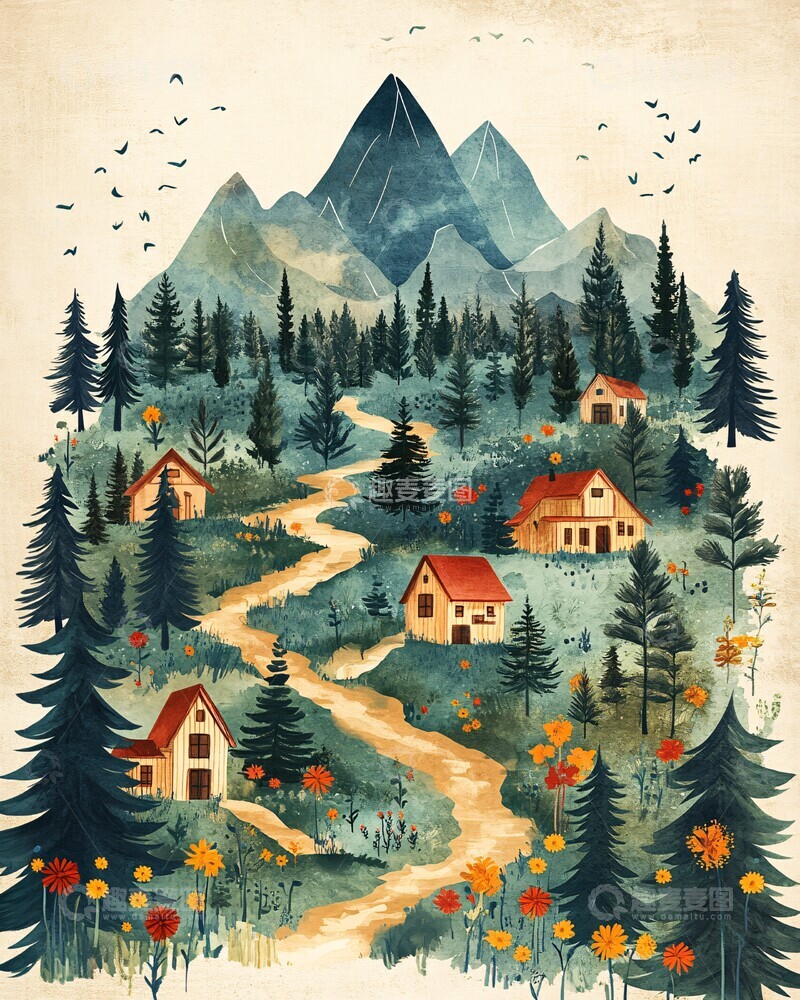 高清大图下载【趣麦麦图】-纸风格地图风格地图设计1