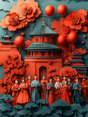 中国人群庆国庆2