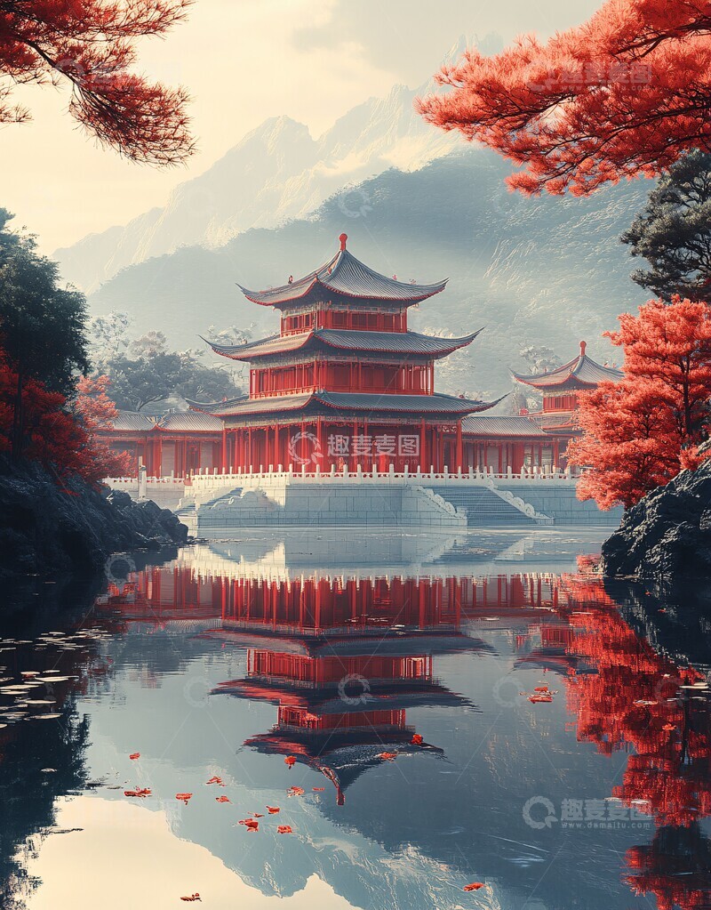 高清大图下载【趣麦麦图】中国剪纸建筑景2