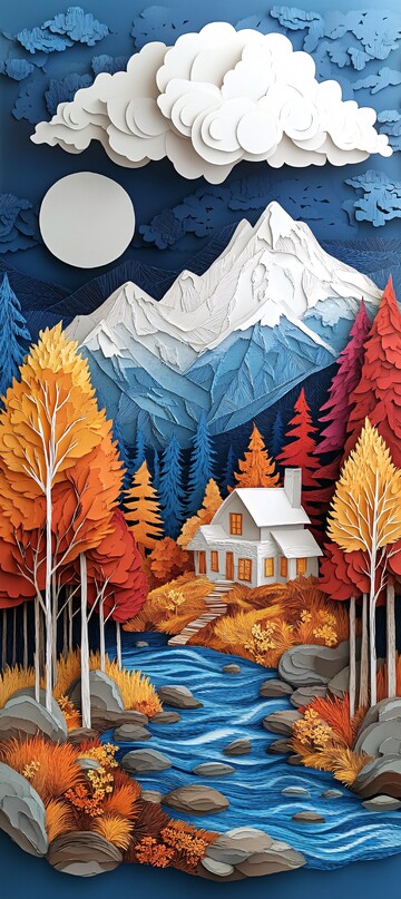 纸艺山水纸艺山水树木1