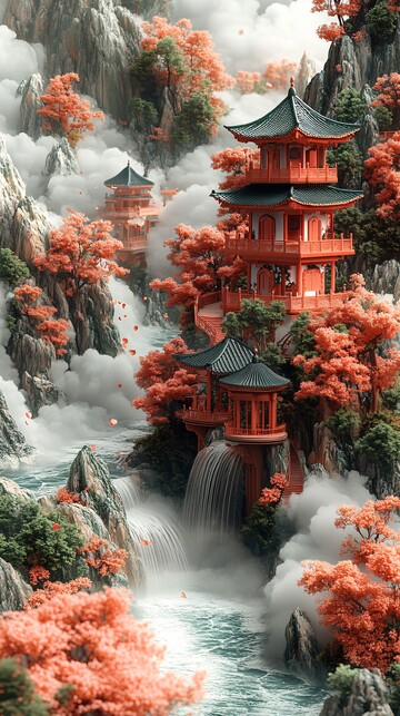 玉山水祥云图1