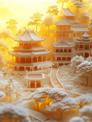 古建筑群云中月1