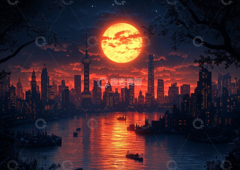 高清大图下载【趣麦麦图】纸艺塔楼光影