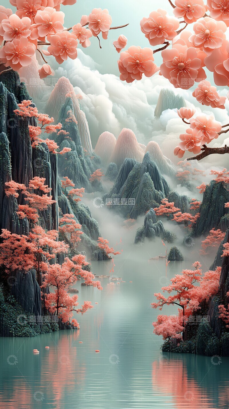 高清大图下载【趣麦麦图】玉山水祥云图2