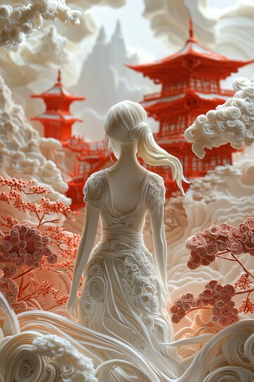 少女漫步亚洲场景1