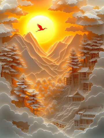 冬日山间金阳光2