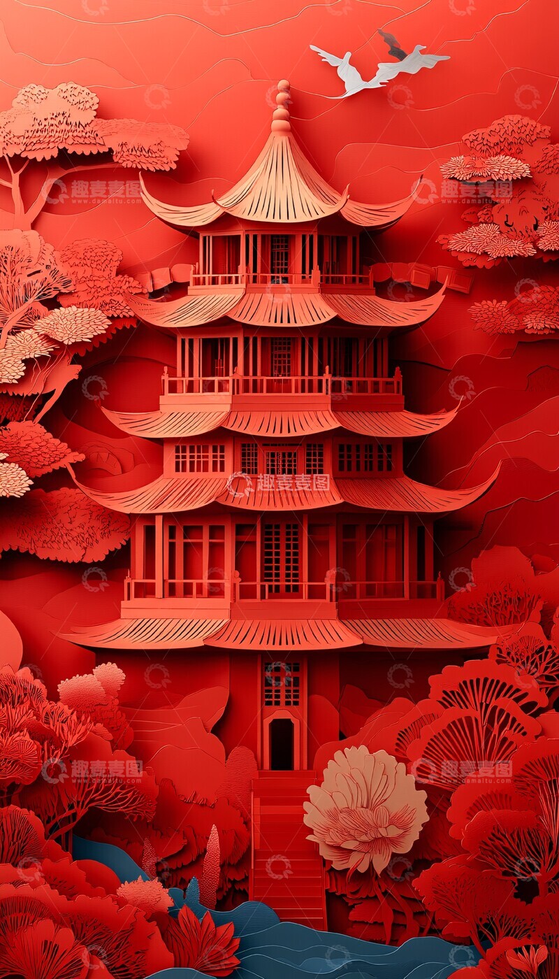 高清大图下载【趣麦麦图】红色剪纸作品2