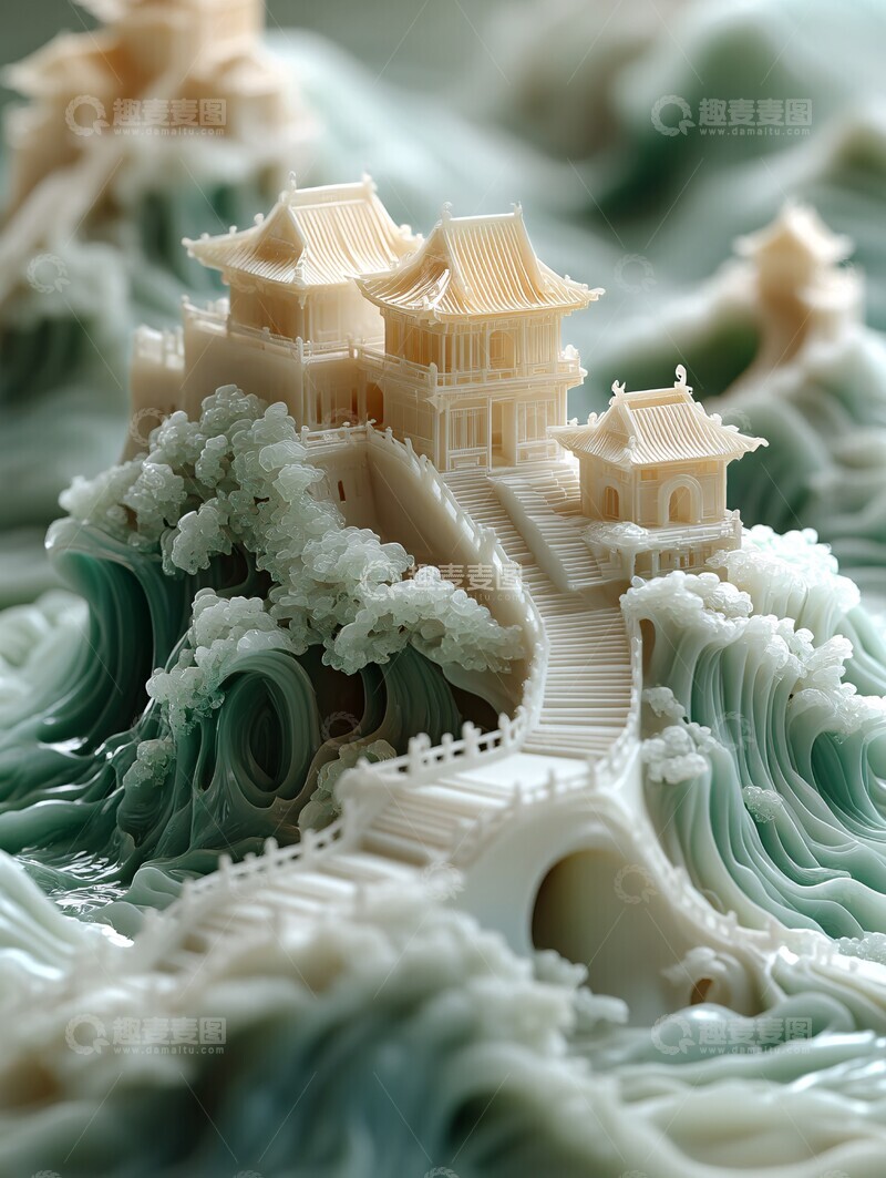 高清大图下载【趣麦麦图】玉雕微缩地图卷1