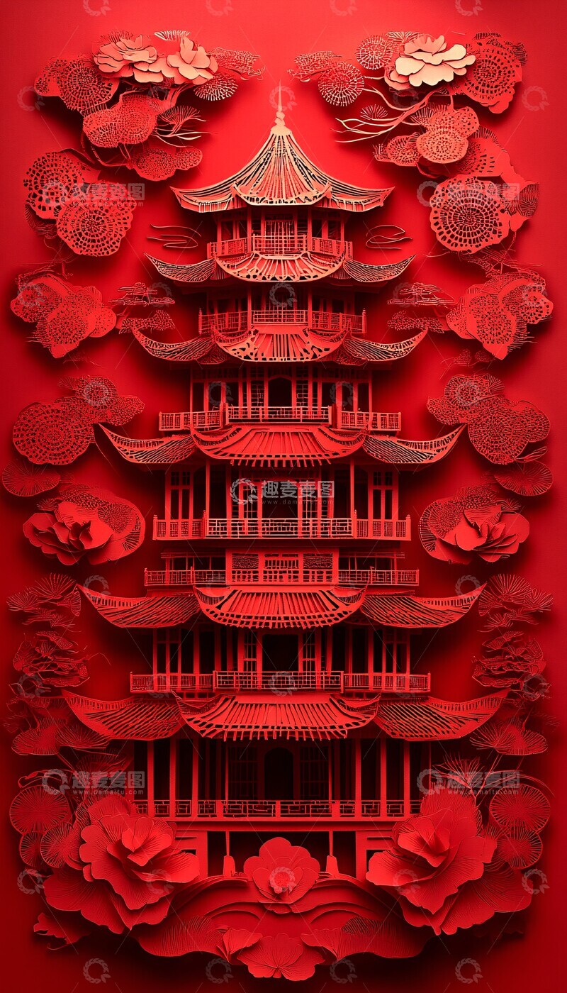 高清大图下载【趣麦麦图】红色剪纸作品3