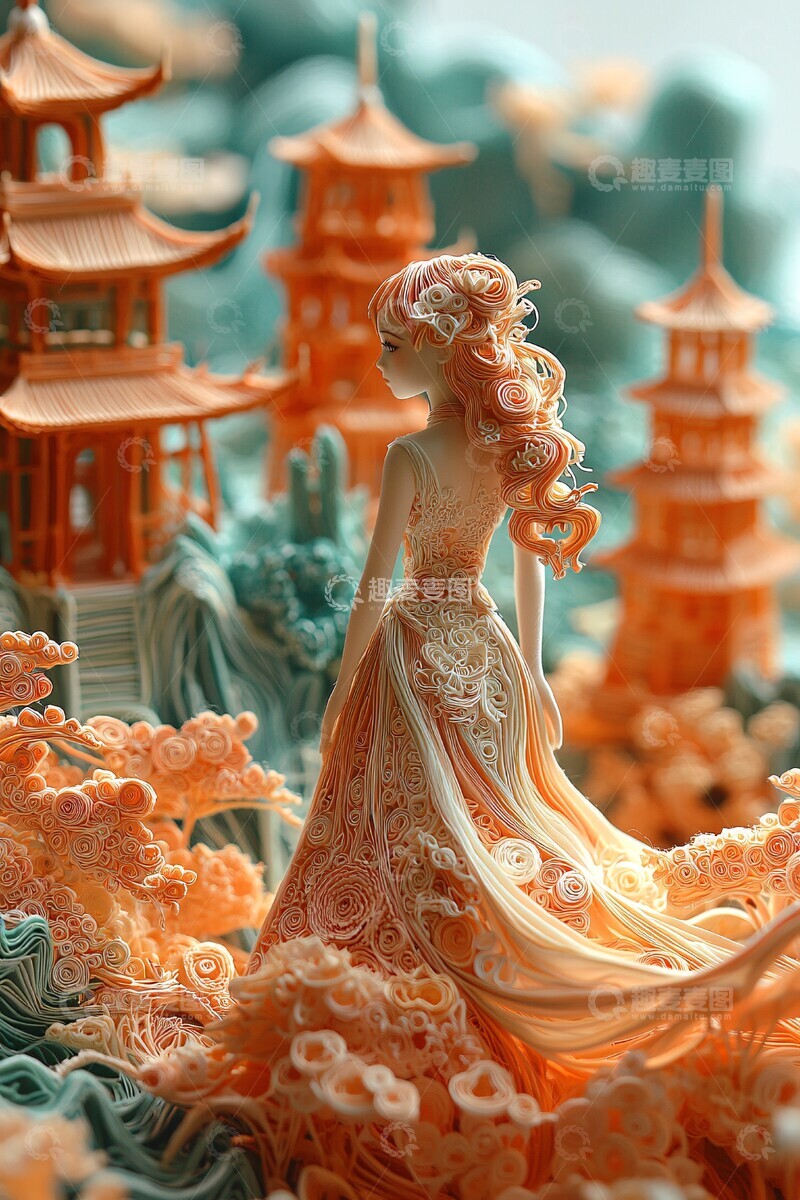 高清大图下载【趣麦麦图】少女漫步亚洲场景2