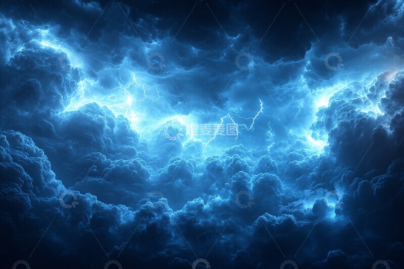 高清大图下载【趣麦麦图】雷云闪电背景图