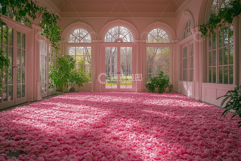 高清大图下载【趣麦麦图】粉色花卉房间1
