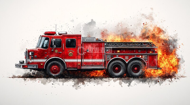 红色消防车红色消防车转台2