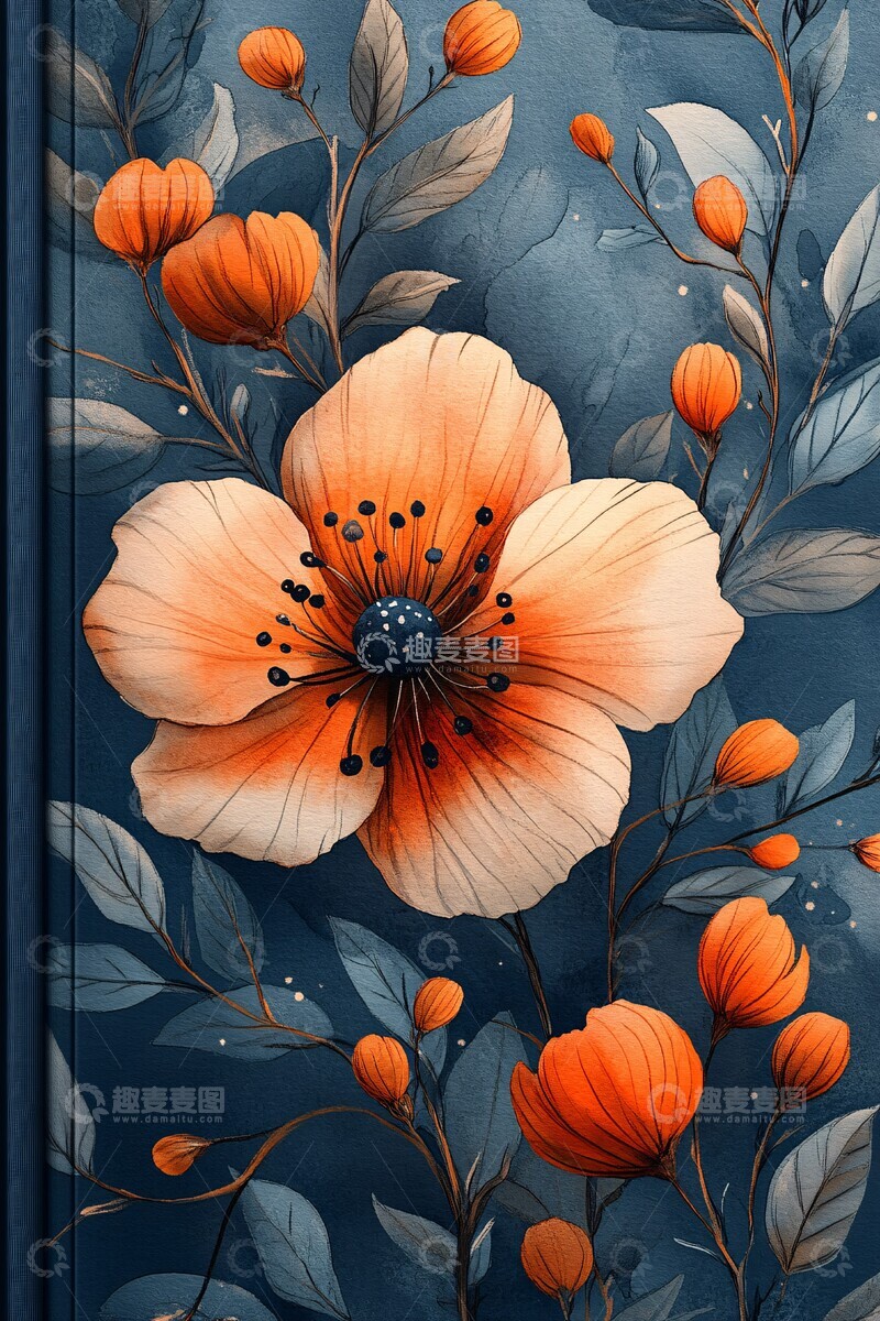 高清大图下载【趣麦麦图】水彩花卉周食记1