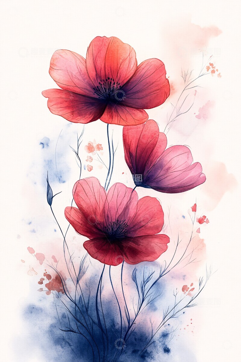 高清大图下载【趣麦麦图】水彩花卉周食记