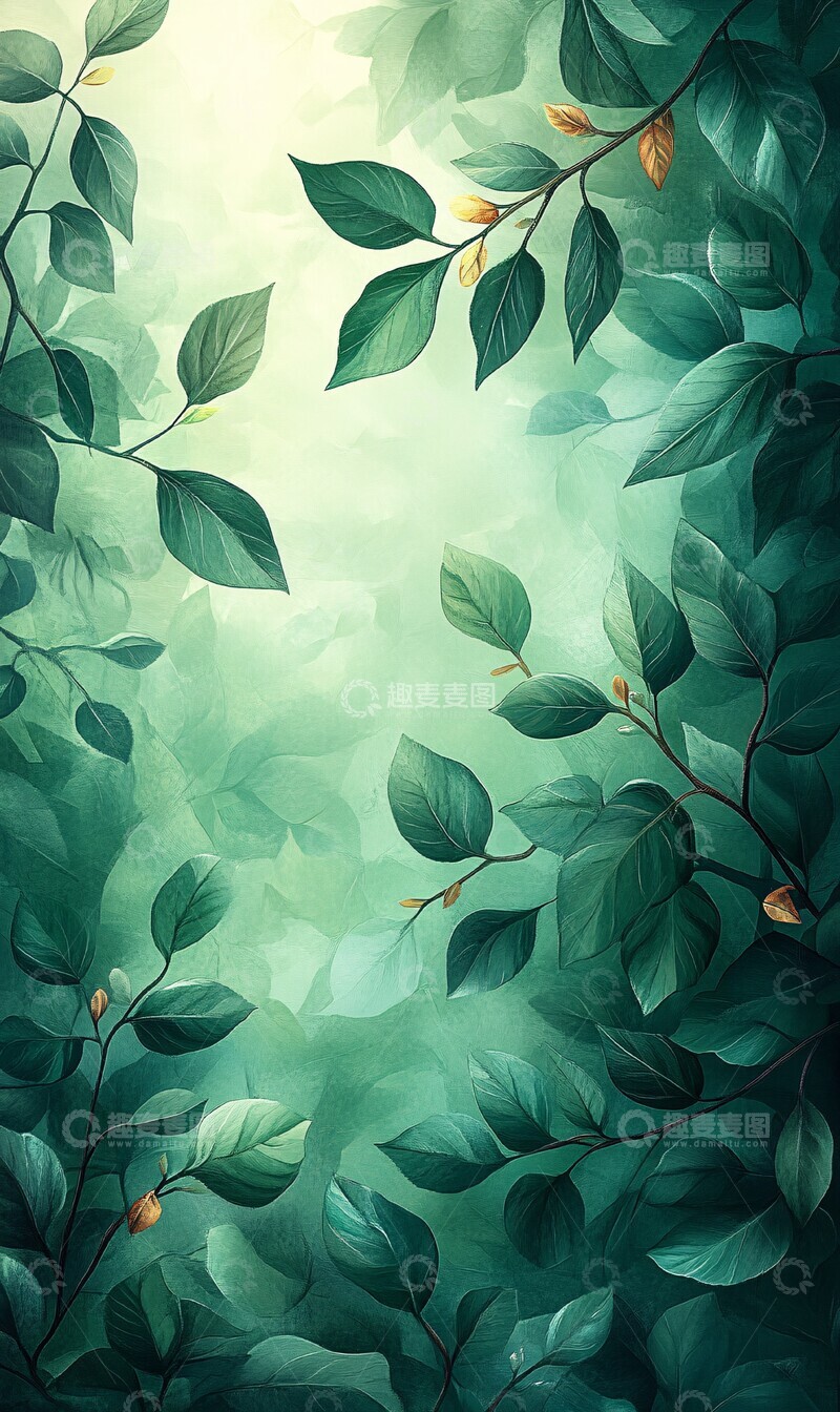 高清大图下载【趣麦麦图】绿意花卉背景