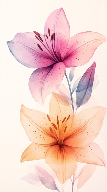 水彩百合抽象花瓣3