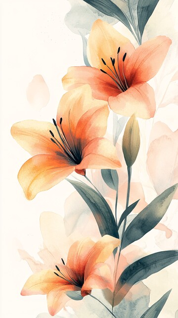 水彩百合抽象花瓣1