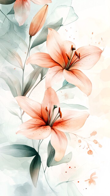 水彩百合抽象花瓣2