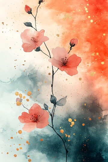 法式花卉水彩纹样3